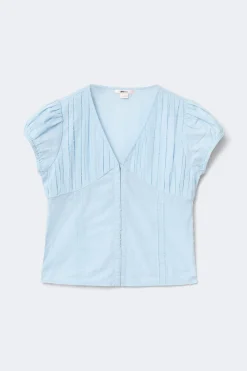 Sale Gina Tricot Y fitted short sleeve top Blauw