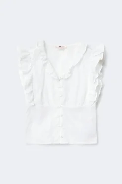 Sale Gina Tricot Y fitted short sleeve top Wit