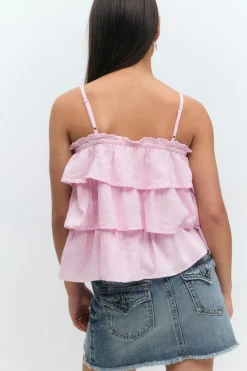 Hot Gina Tricot Y frill top Roze