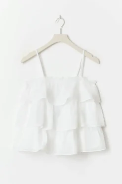 Clearance Gina Tricot Y frill top Wit
