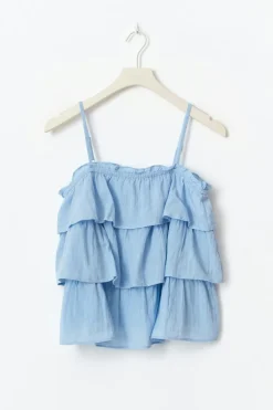 Hot Gina Tricot Y frill top Blauw