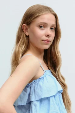 Hot Gina Tricot Y frill top Blauw