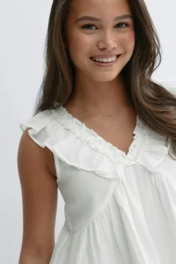 Best Gina Tricot Y frill top Wit