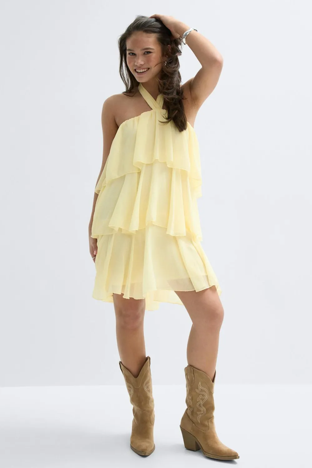 Sale Gina Tricot Y halterneck dress Geel