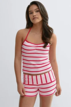 Gina Tricot Y halterneck singlet Roze