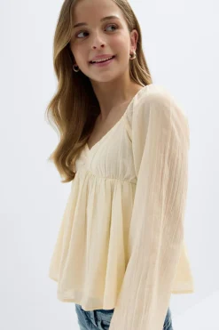 Best Gina Tricot Y heart shape blouse Geel
