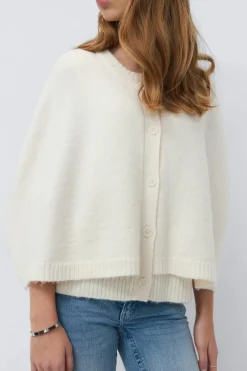 Outlet Gina Tricot Y knitted cape cardigan Wit