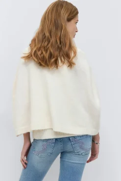 Outlet Gina Tricot Y knitted cape cardigan Wit