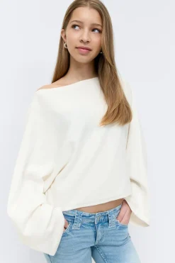 Discount Gina Tricot Y knitted poncho top Wit