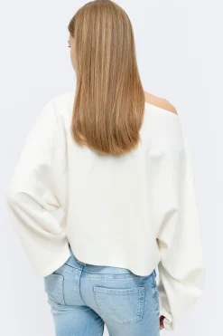 Discount Gina Tricot Y knitted poncho top Wit