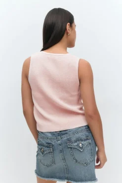 Online Gina Tricot Y knitted vest Roze