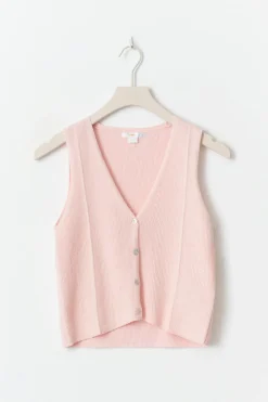 Online Gina Tricot Y knitted vest Roze