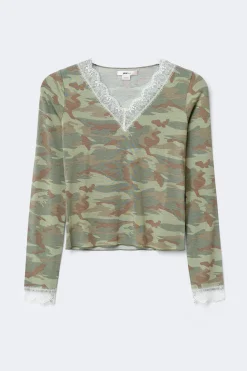 Gina Tricot Y lace top Groen