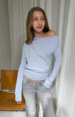 Best Gina Tricot Y long sleeve top Blauw