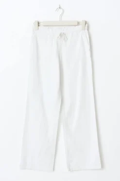New Gina Tricot Y low linen blend trousers Wit