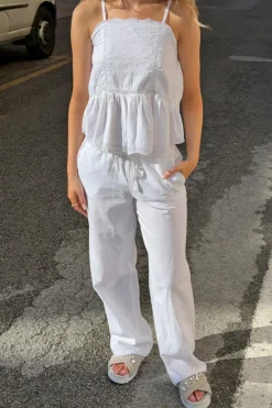 New Gina Tricot Y low linen blend trousers Wit