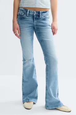 Sale Gina Tricot Y one knee destroy jeans tall Blauw