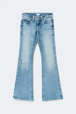 Sale Gina Tricot Y one knee destroy jeans tall Blauw