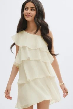 Outlet Gina Tricot Y one shoulder dress Wit