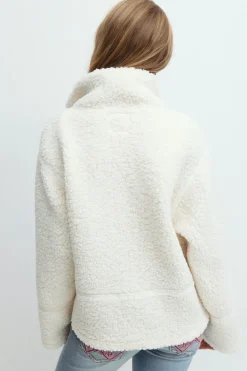 Clearance Gina Tricot Y pile zip jacket Wit