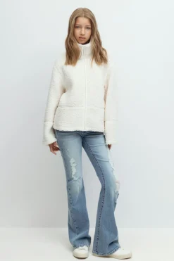 Clearance Gina Tricot Y pile zip jacket Wit