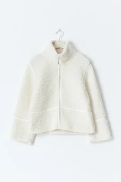 Clearance Gina Tricot Y pile zip jacket Wit