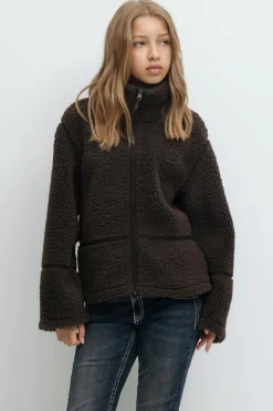 New Gina Tricot Y pile zip jacket Bruin