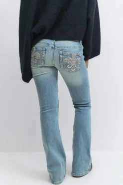 New Gina Tricot Y pleated flare jeans Blauw