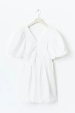 Clearance Gina Tricot Y puff sleeve dress Wit