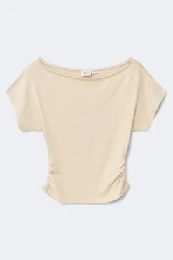 New Gina Tricot Y ruched top Beige