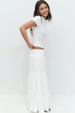 Discount Gina Tricot Y scandi maxi skirt Wit