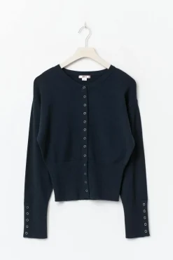 Online Gina Tricot Y shaped knitted cardigan Blauw