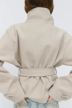 Best Gina Tricot Y short felt jacket Beige