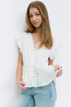 New Gina Tricot Y short sleeve top Wit