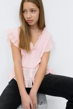 Gina Tricot Y short sleeve top Roze
