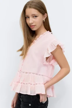 Gina Tricot Y short sleeve top Roze