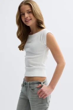 Online Gina Tricot Y short sleeve top Wit