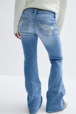 Clearance Gina Tricot Y sparkle low flare jeans Blauw