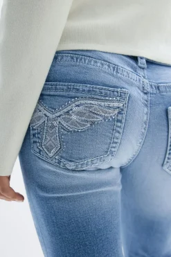 Clearance Gina Tricot Y sparkle low flare jeans Blauw