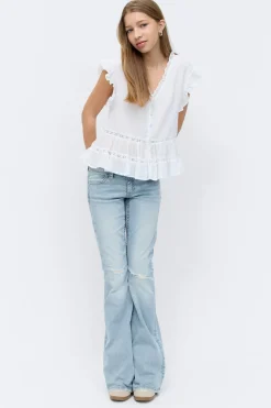 Gina Tricot Y sparkle low flare jeans Blauw