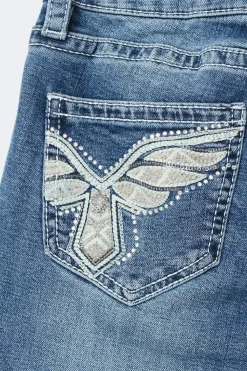 Discount Gina Tricot Y sparkle low flare jeans tall Blauw