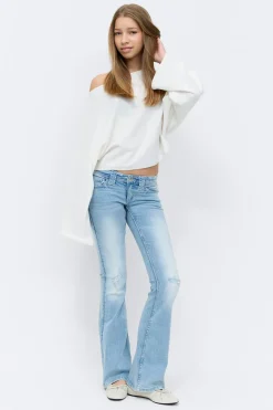 New Gina Tricot Y too clean flare jeans tall Blauw