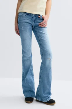 New Gina Tricot Y too messy flare jeans Blauw
