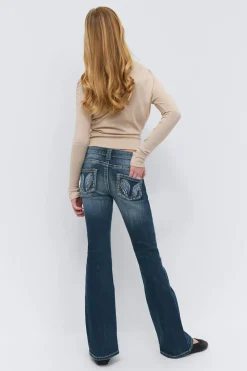 Discount Gina Tricot Y too messy flare jeans Blauw